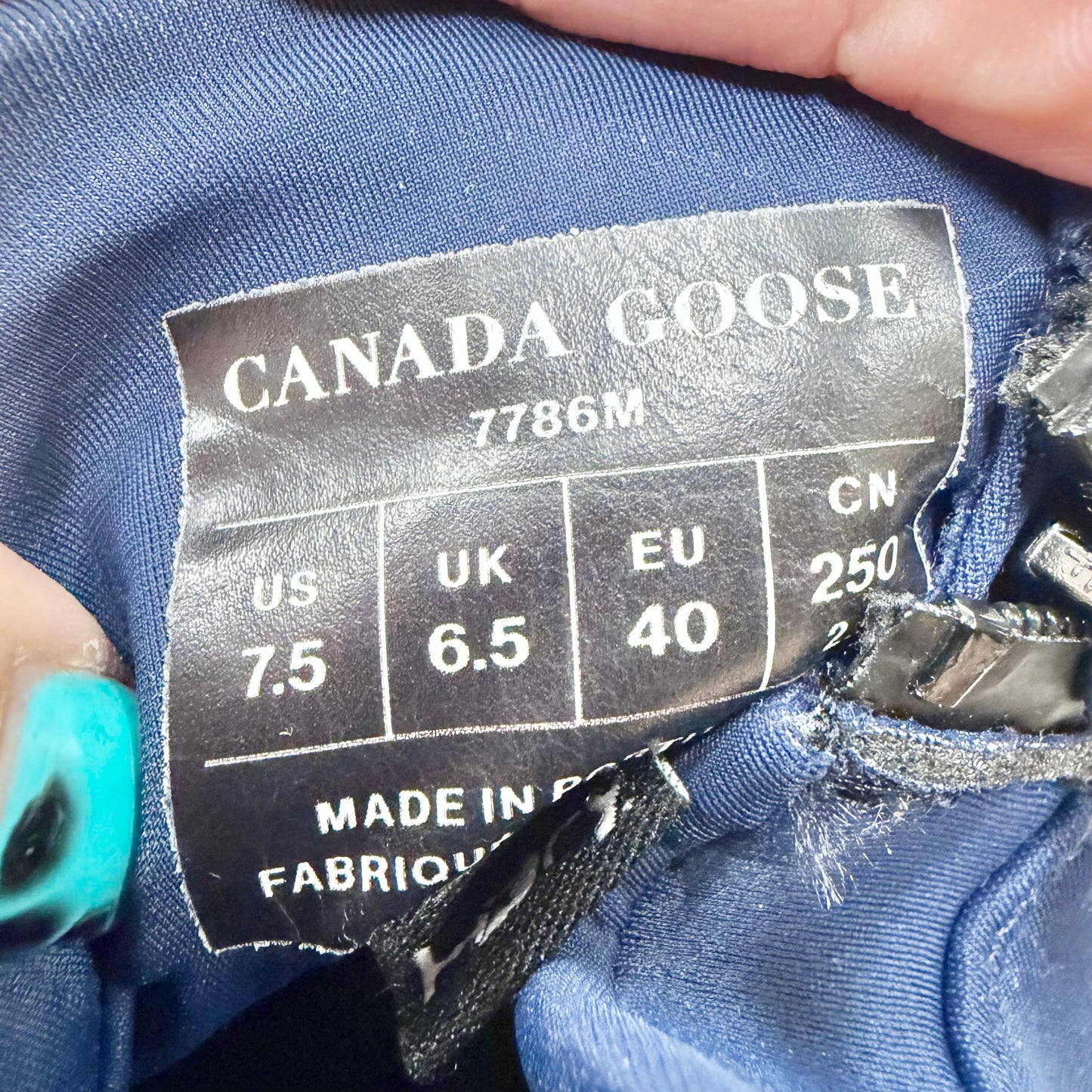 Shoes Luxury Designer By Canada Goose In Blue, Size: 9.5
