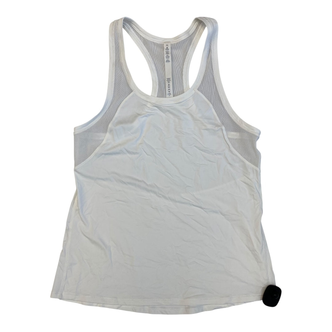 Athletic Tank Top By Lululemon In Ivory, Size:10