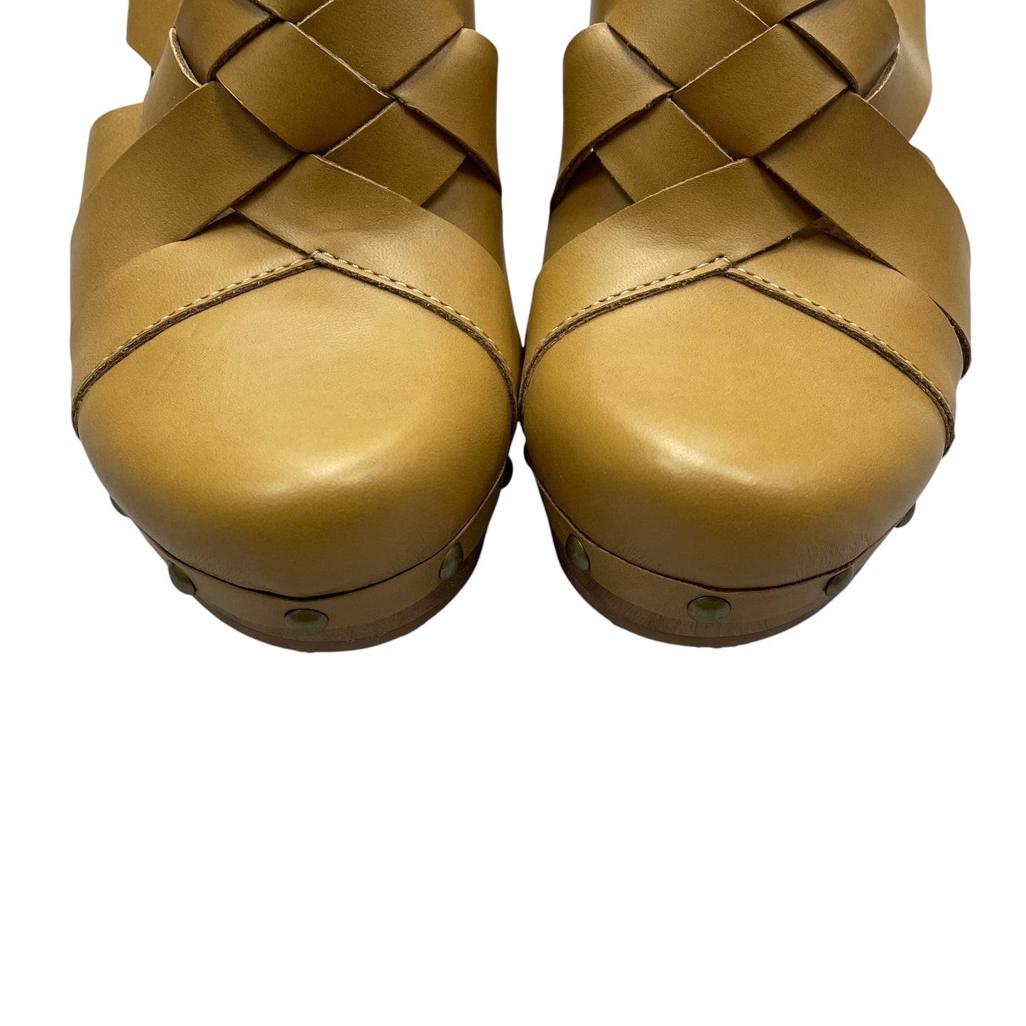 Sandals Heels Wedge By Italian Shoemakers In Bronze, Size: 6.5