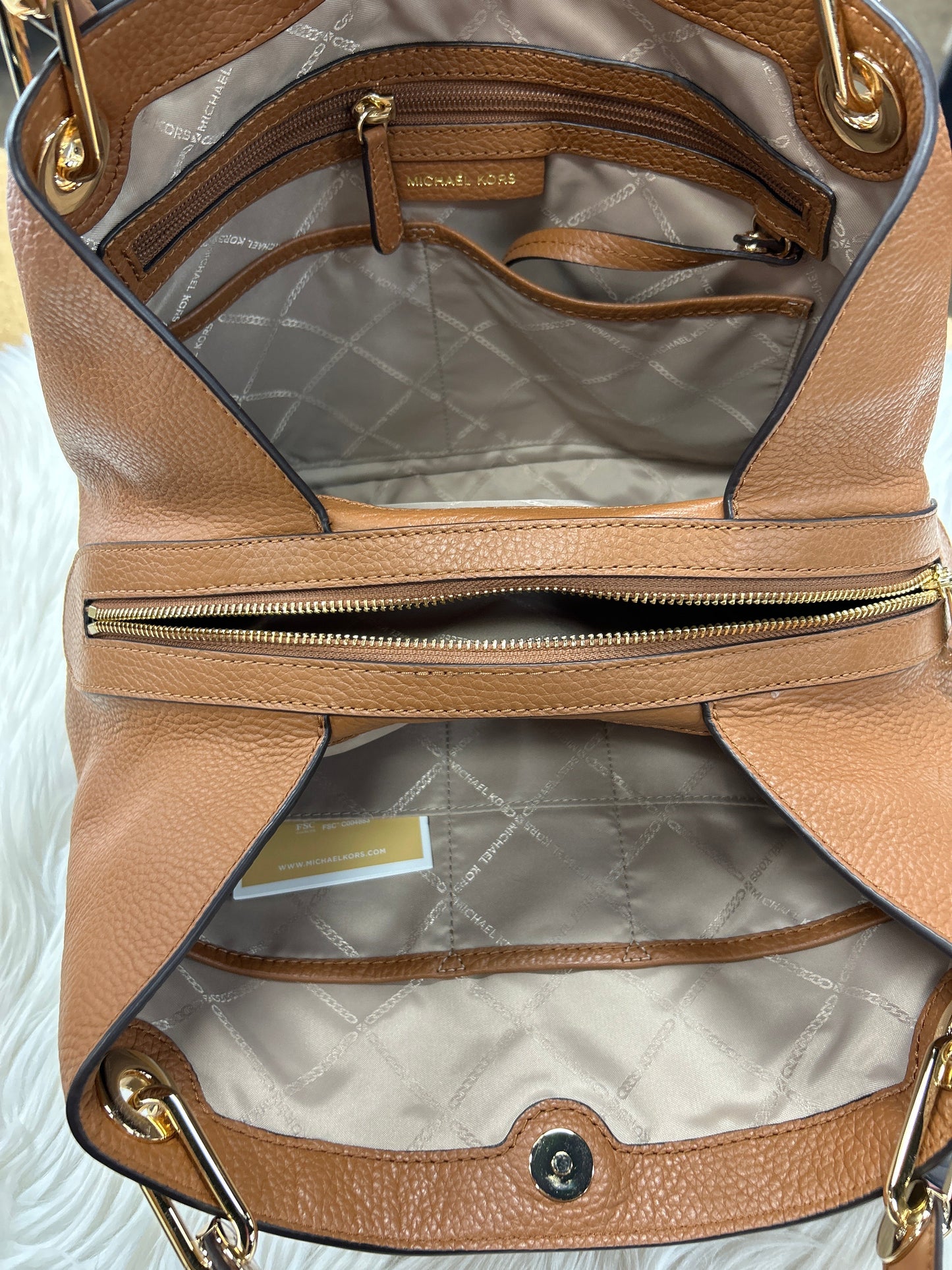 Handbag Designer By Michael Kors In Brown, Size:Medium