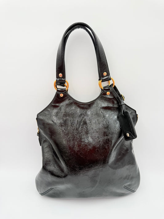 Handbag Luxury Designer By Yves Saint Laurent In Black, Size:Medium