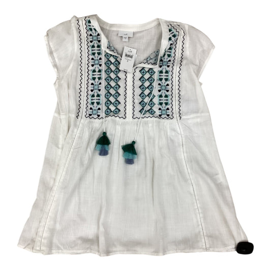 Blouse Sleeveless By J. Jill In Green & White, Size:S