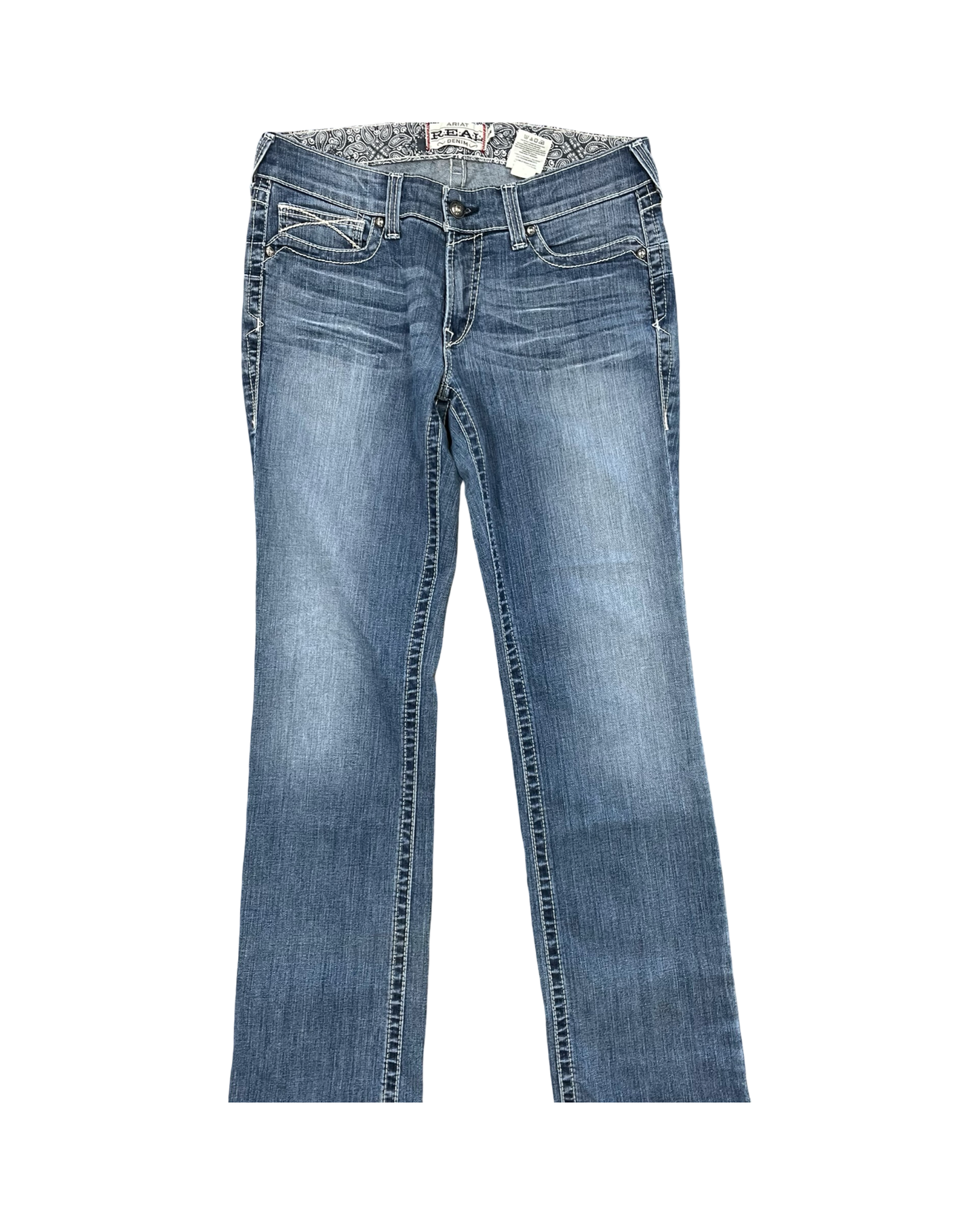 Jeans Boot Cut By Ariat In Blue Denim, Size:12