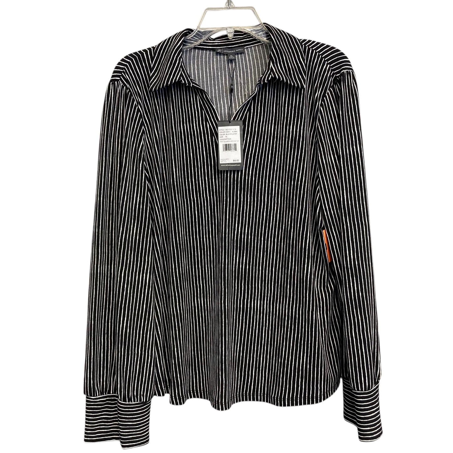 Top Ls By Adrianna Papell In Striped Pattern, Size:Xl