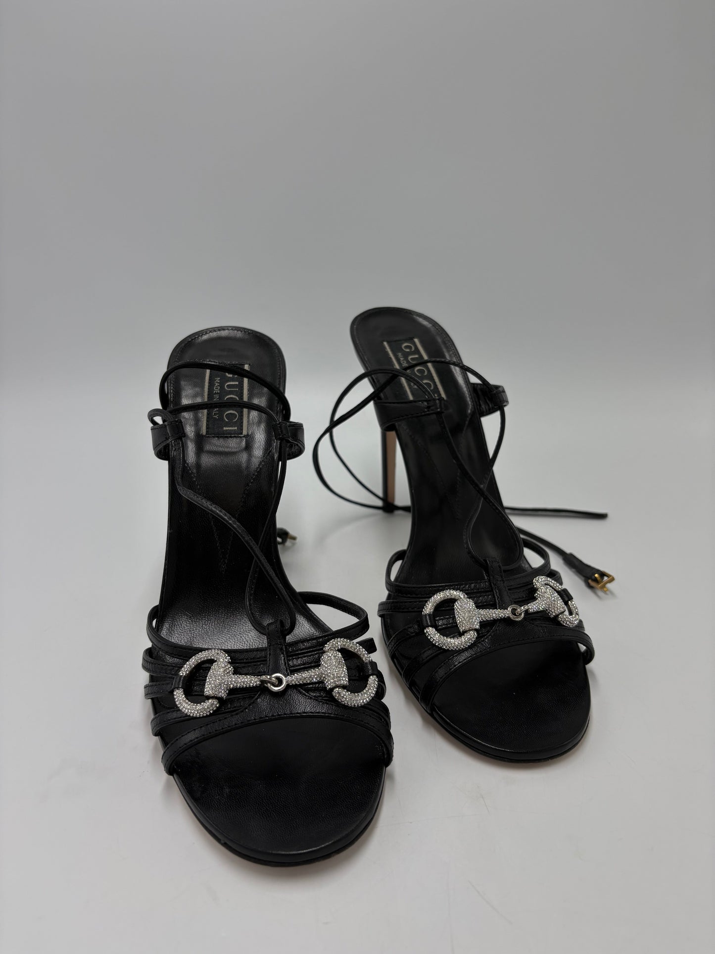 Gucci Malaga Kid Crystal  Horsebit Luxury Shoes, Size: 9 (39)