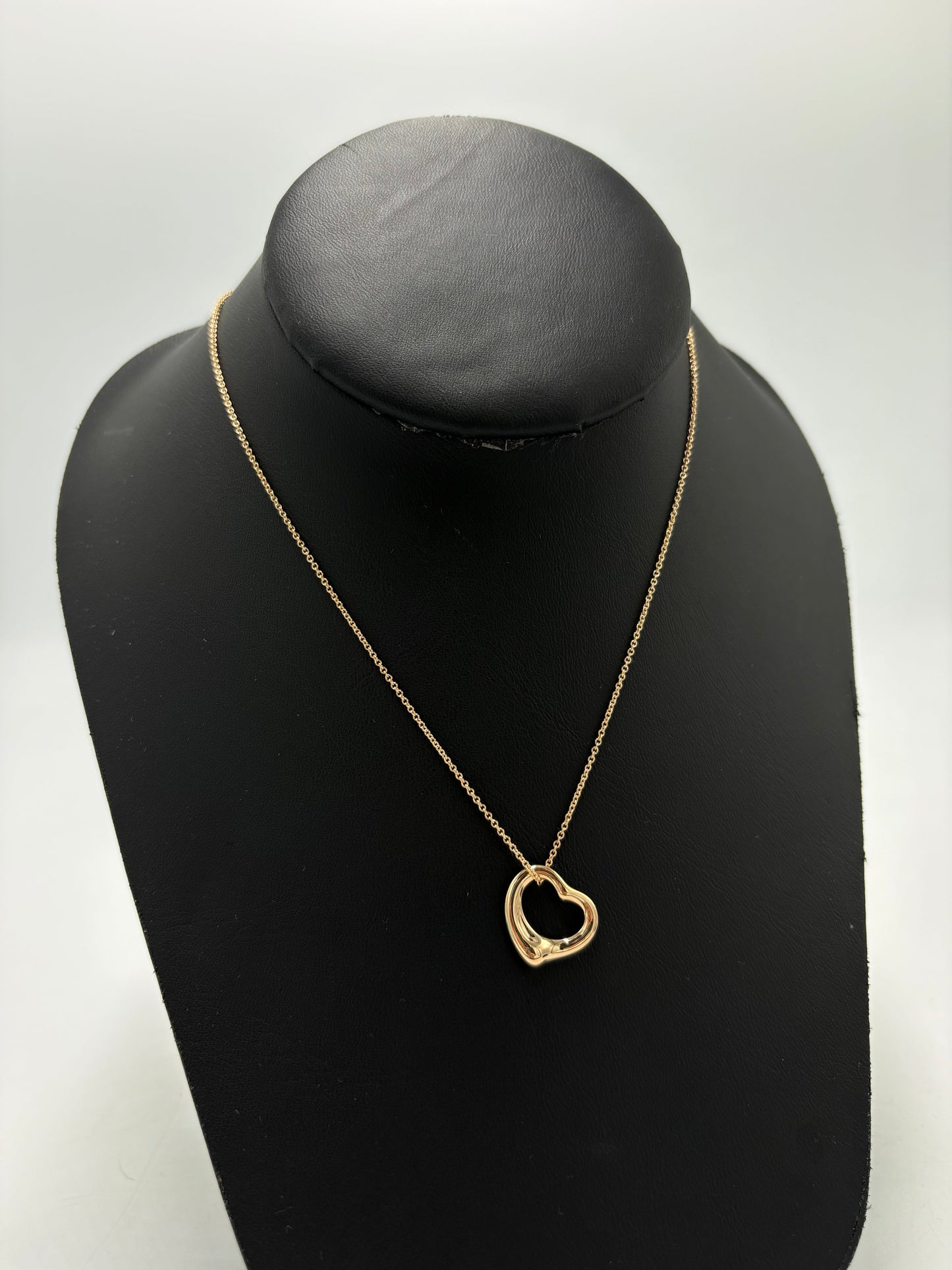 Tiffany & Company Open Heart 18k Rose Gold 16mm Luxury Necklace