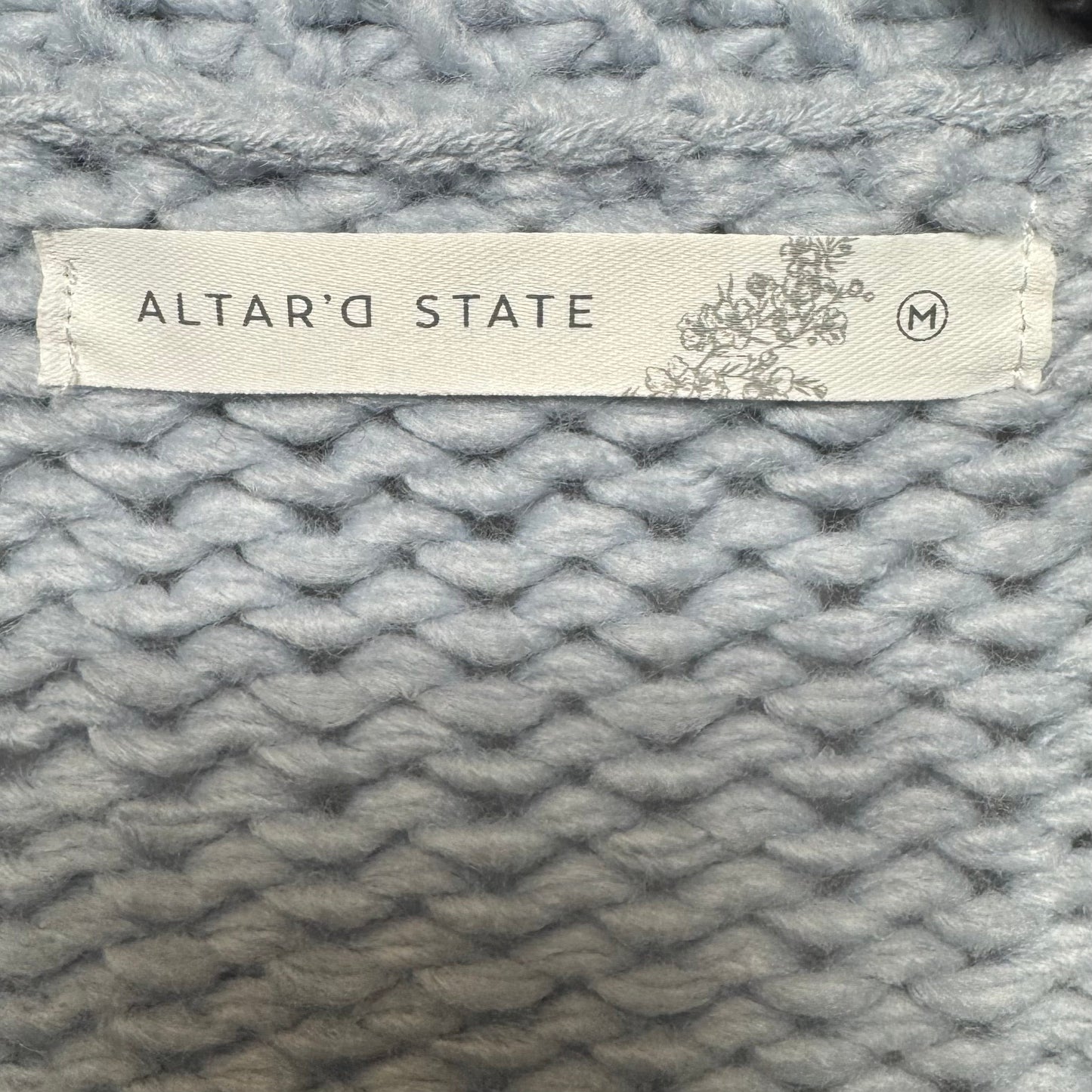 Sweater Cardigan By Altard State In Blue & White, Size: M