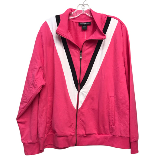 Athletic Jacket By Ashley Stewart In Pink, Size:2X