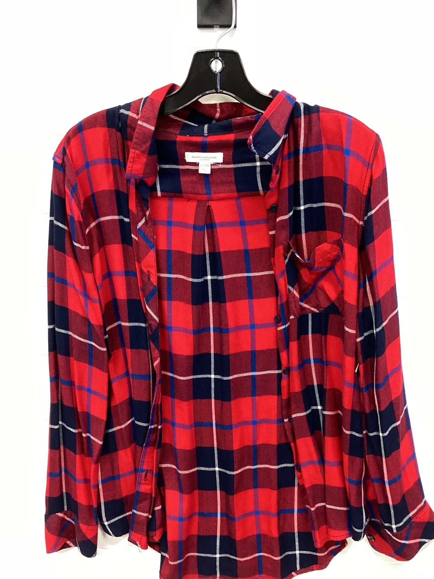 Top Ls By Beachlunchlounge In Plaid Pattern, Size:Xs