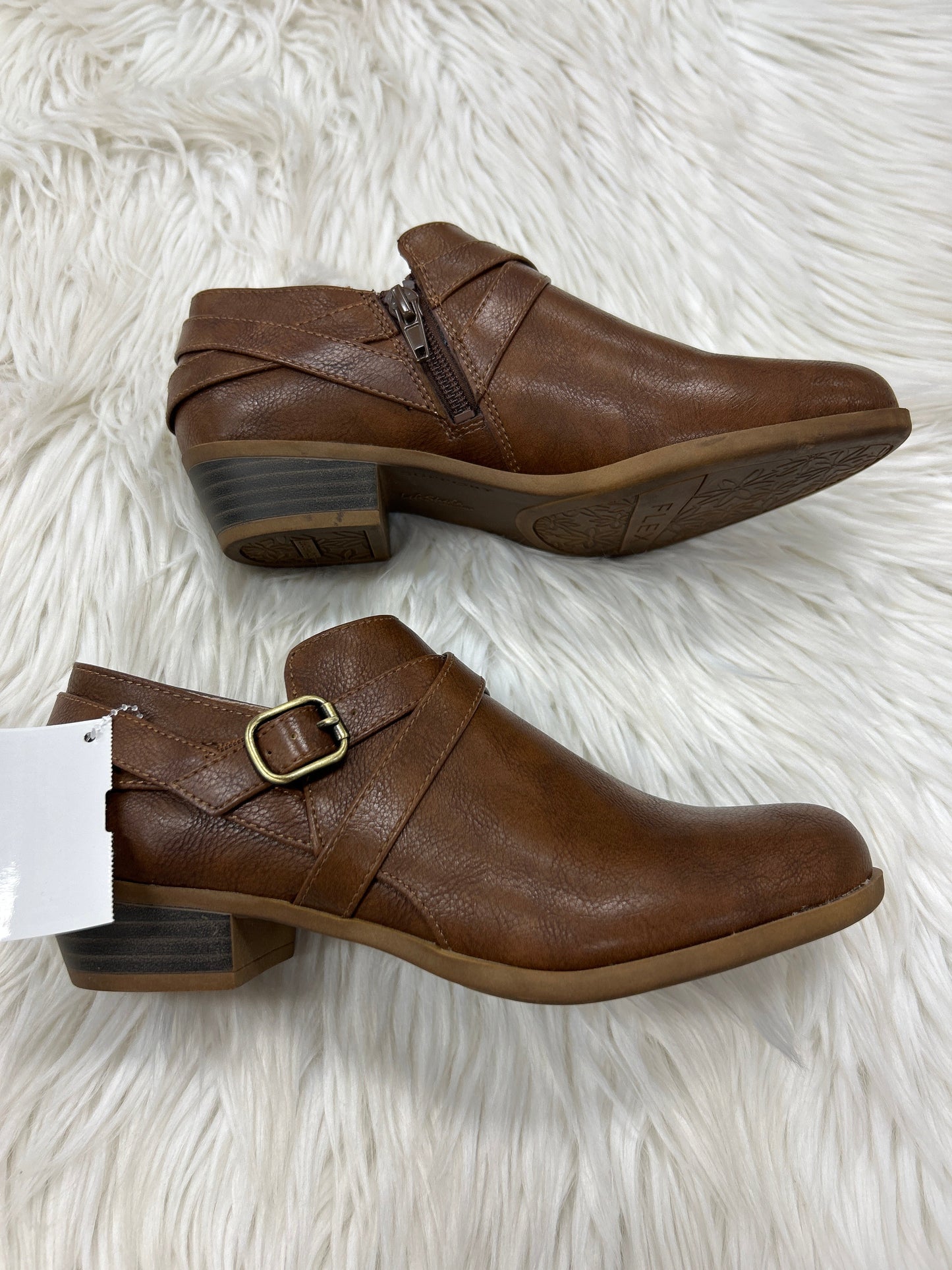 Boots Ankle Flats By Life Stride In Brown, Size:7.5