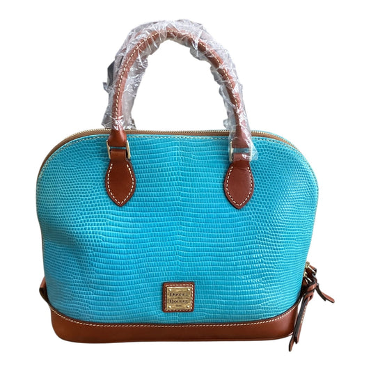 Handbag Designer By Dooney And Bourke In Blue & Brown, Size:Medium