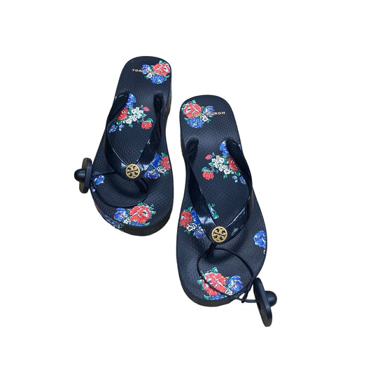 Sandals Designer By Tory Burch In Floral Print, Size:9