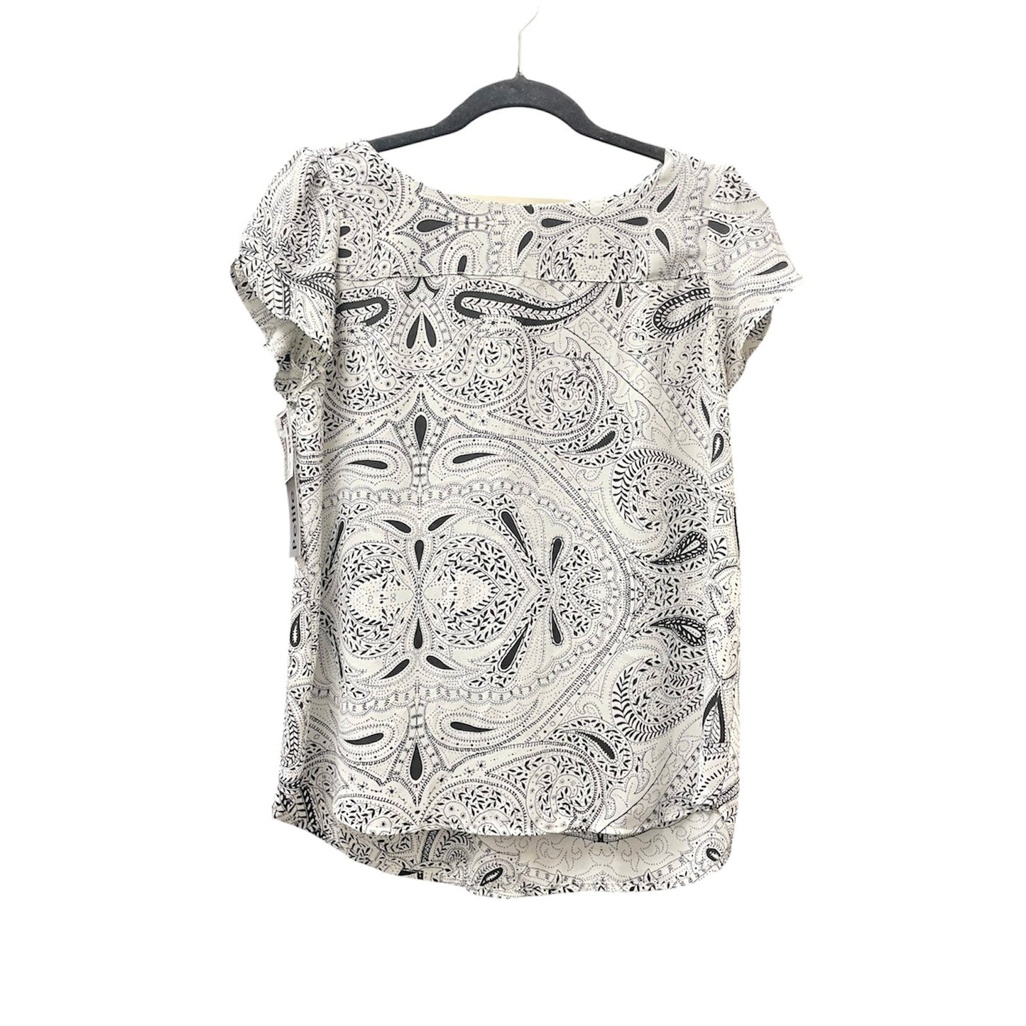 Top Short Sleeve By Loft In Black & White, Size: Xsp