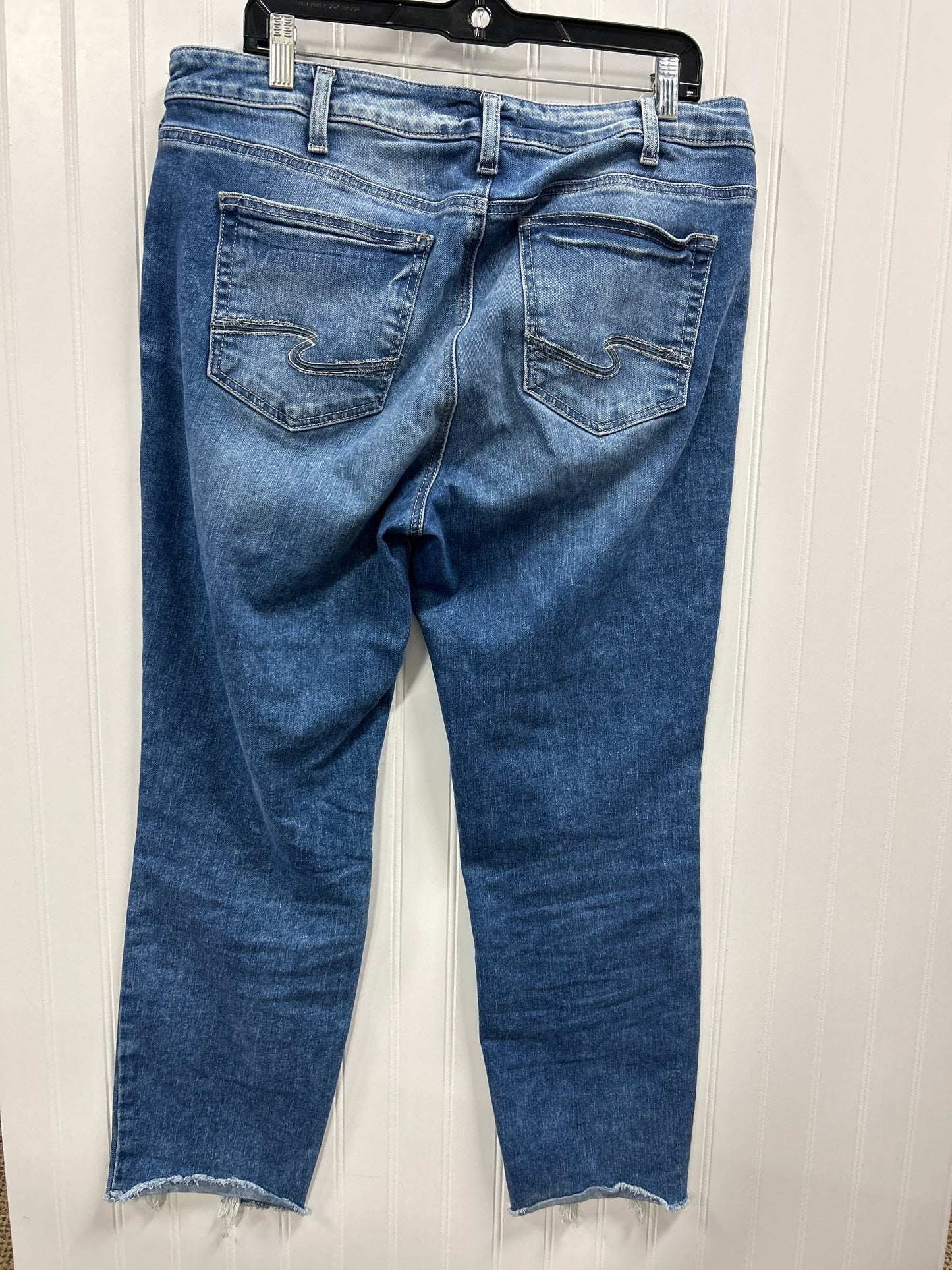 Jeans Straight By Silver In Blue Denim, Size:16