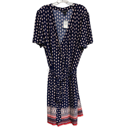 Dress Party Midi By Ashley Stewart In Blue & Red, Size:22