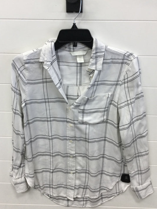 Blouse Ls By H&M In Black & White, Size:2