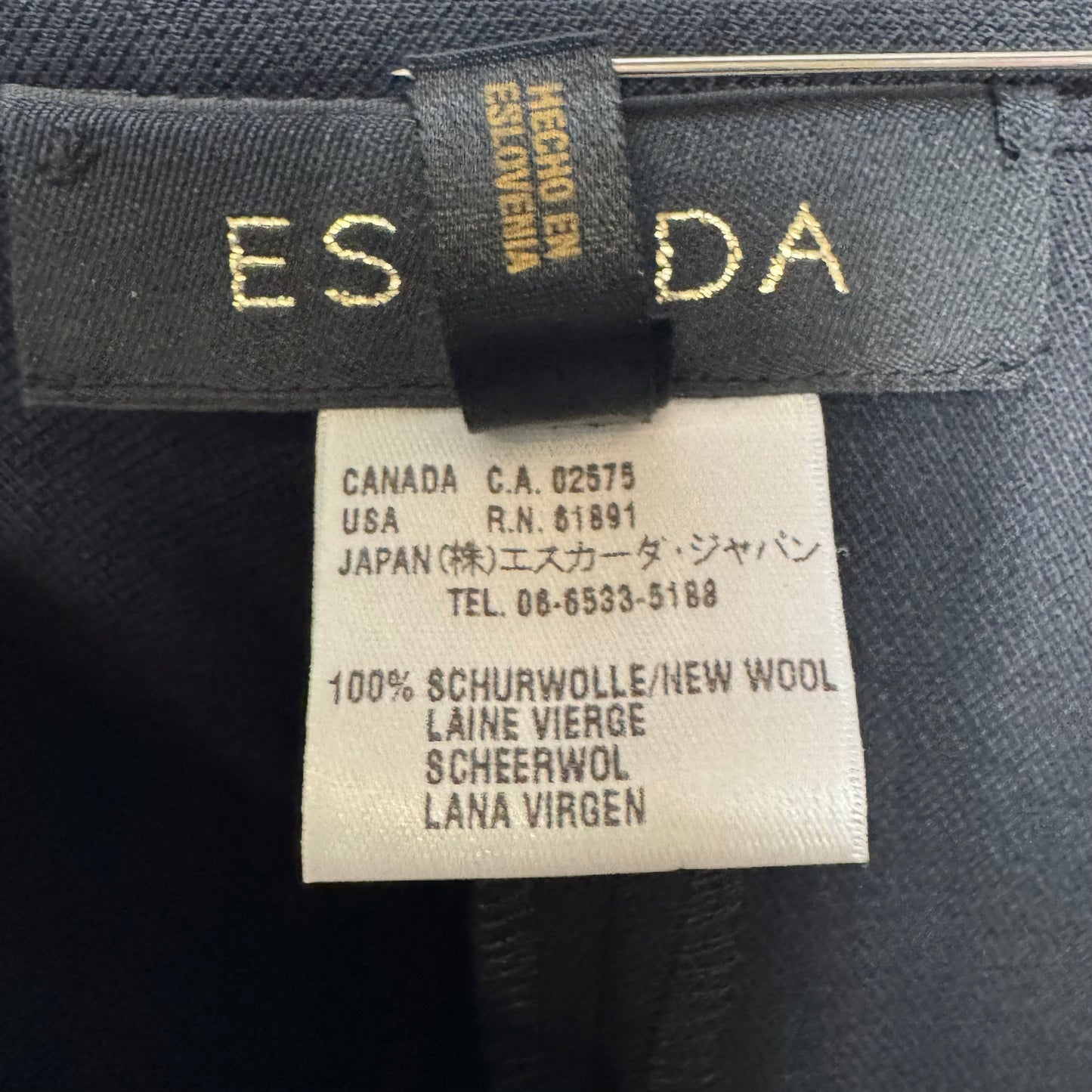 Wool Pants Designer By Escada In Black, Size: 12 (42 EU)