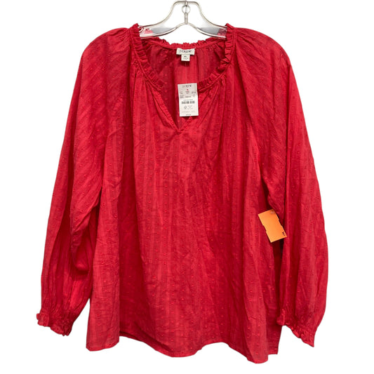 Top Ls By J. Crew In Red, Size:Xl