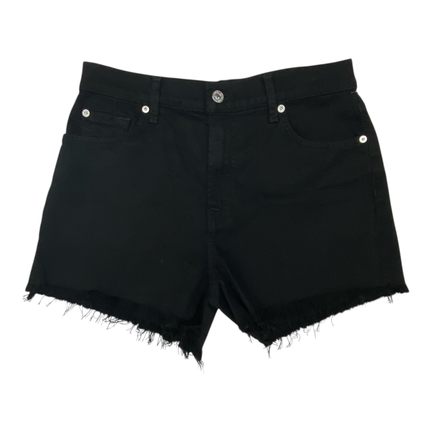 Shorts By 7 For All Mankind In Black Denim, Size:6 JW