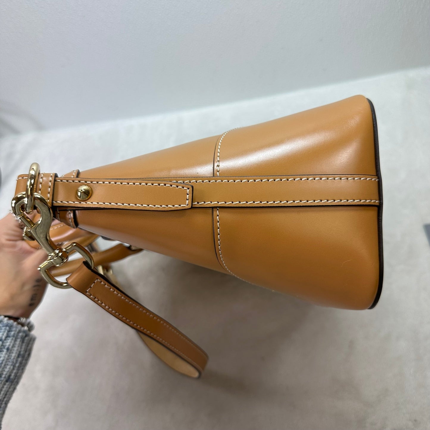 Domed Satchel Handbag Designer By Dooney And Bourke, Size: Medium