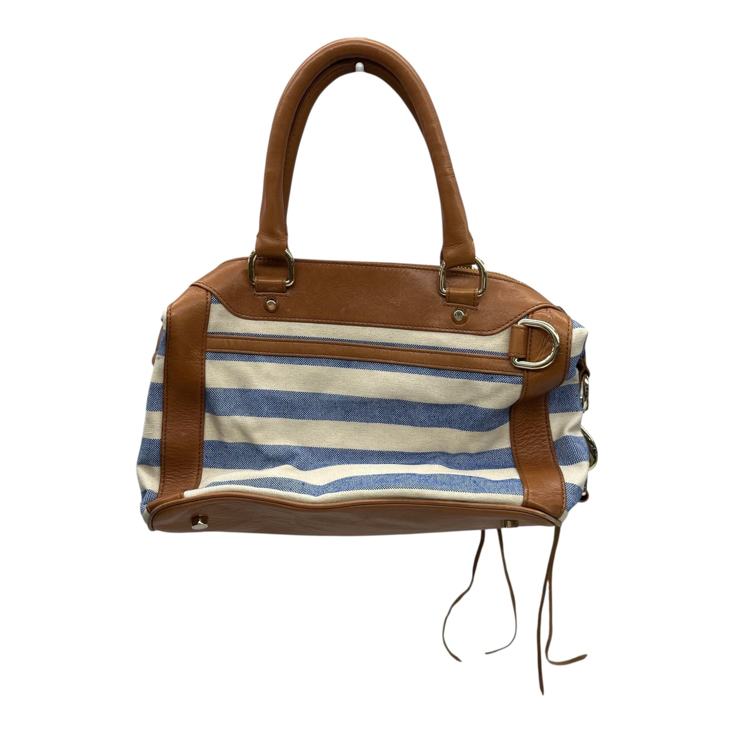 Handbag Designer By Rebecca Minkoff In Blue & Cream, Size:Medium