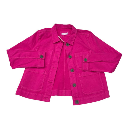 Jacket Denim By Loft In Pink Denim, Size:L