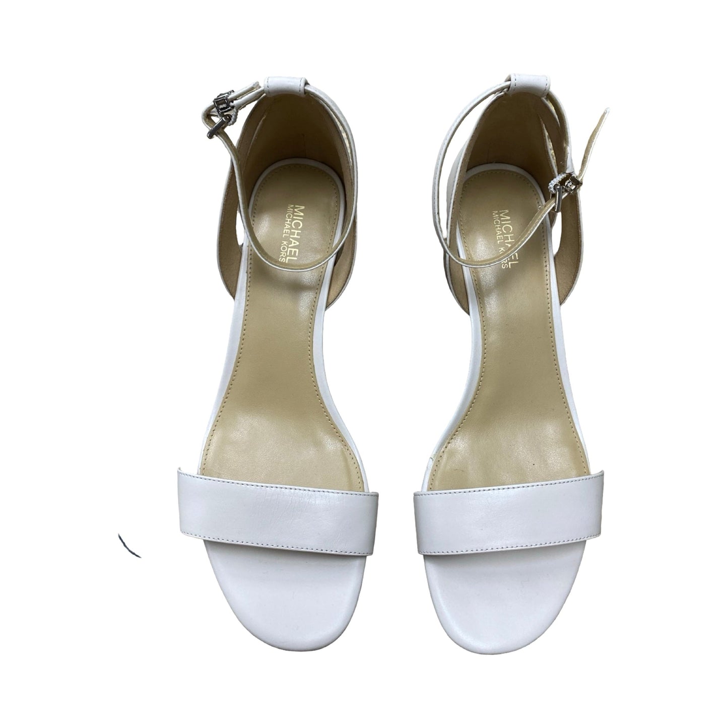 Sandals Heels Block By Michael By Michael Kors In Cream, Size:8