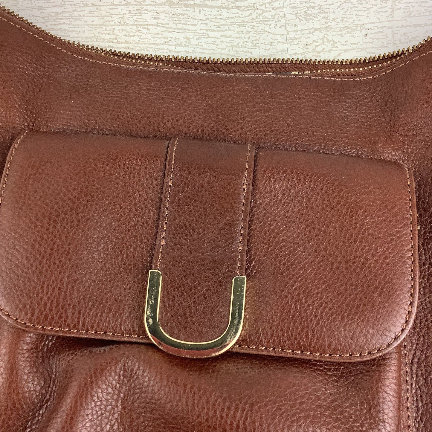 Handbag Leather By Talbots, Size: Medium