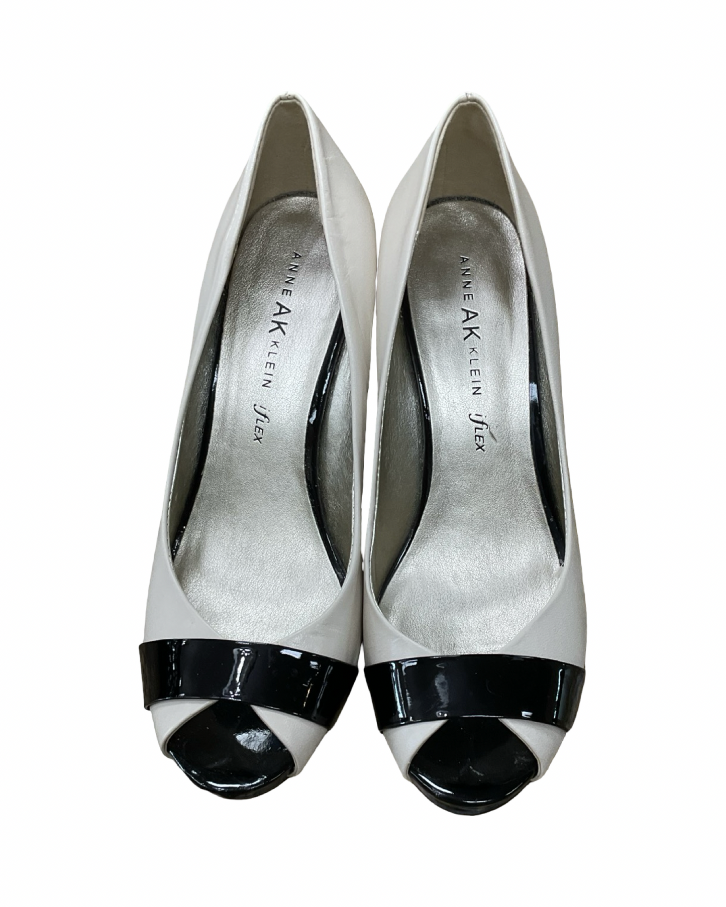 Shoes Heels Stiletto By Anne Klein In Black & Cream, Size:7.5