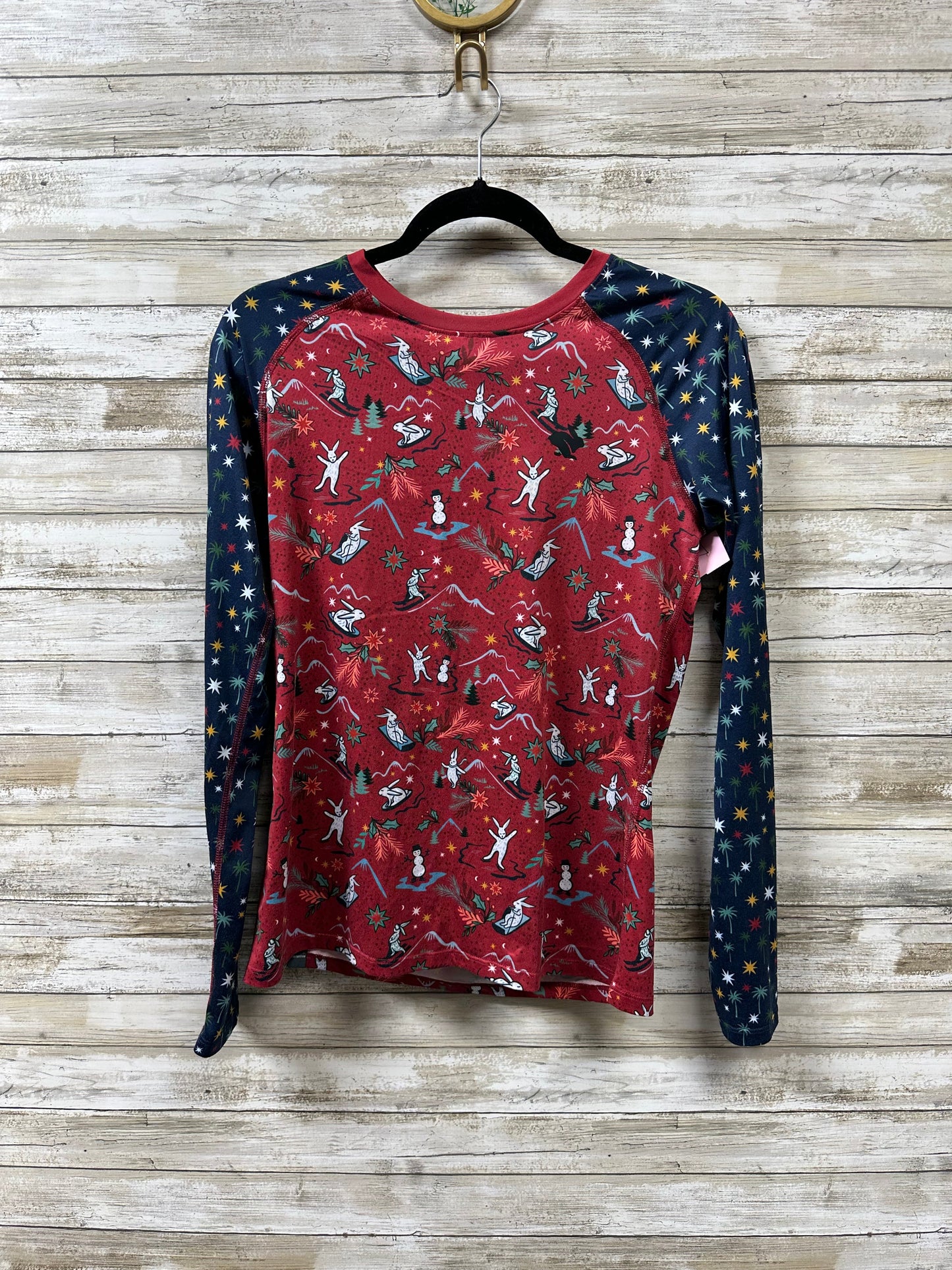 Athletic Top Ls Crewneck By Rabbit In Blue & Red, Size:M