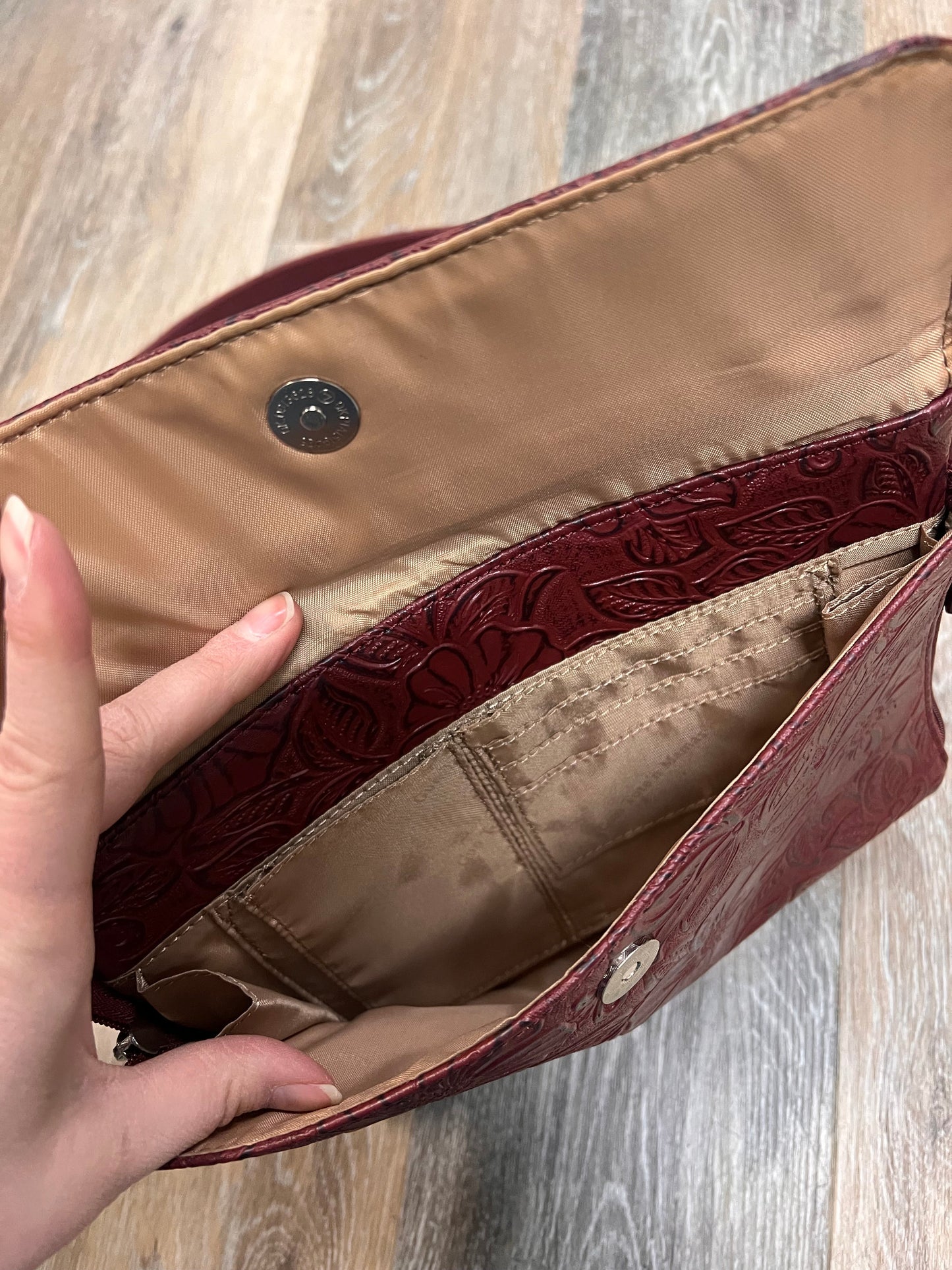 CROSSBODY LEATHER by Gun Tote’n Mamas In RED, Size: MEDIUM