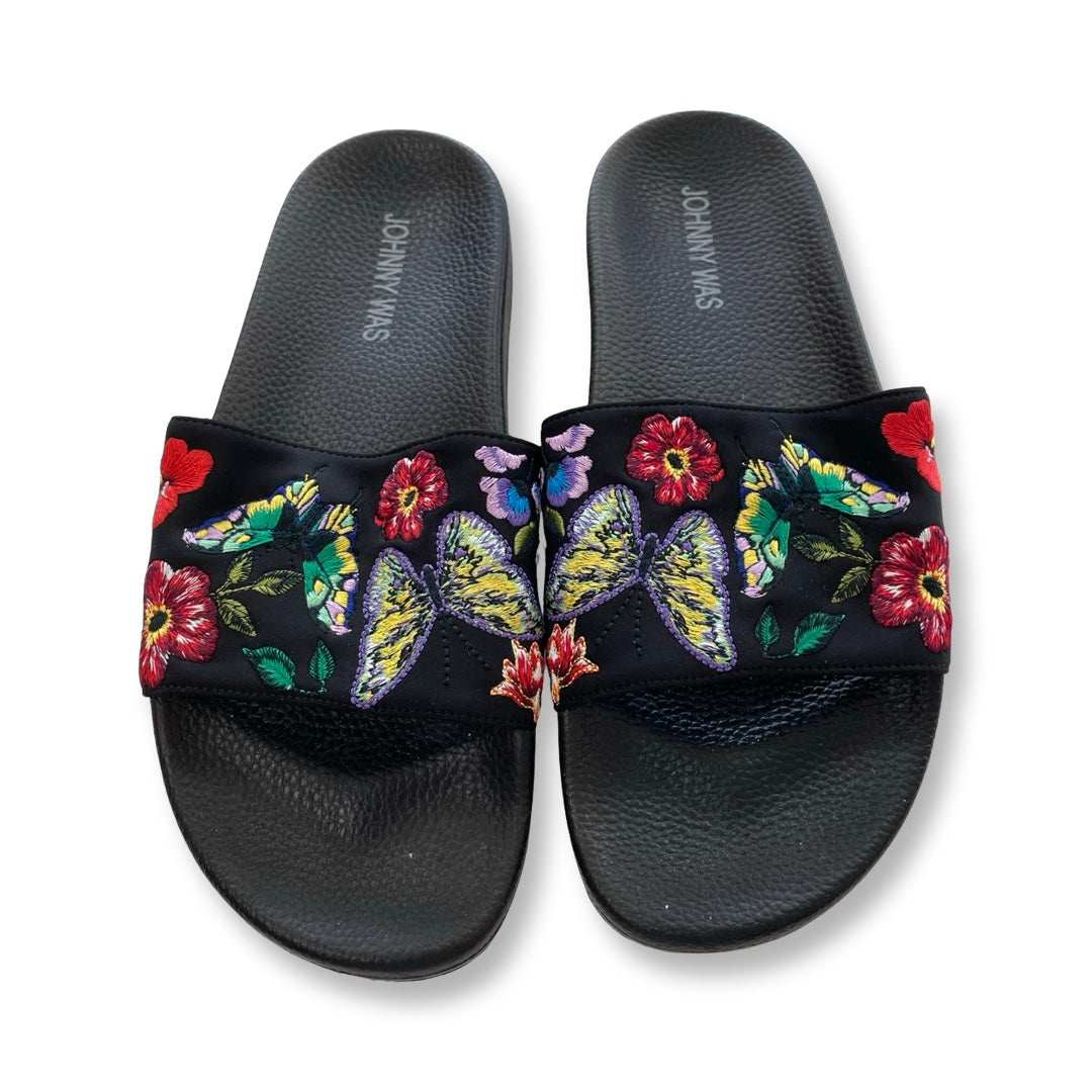 Sandals Designer By Johnny Was In Multi, Size:8