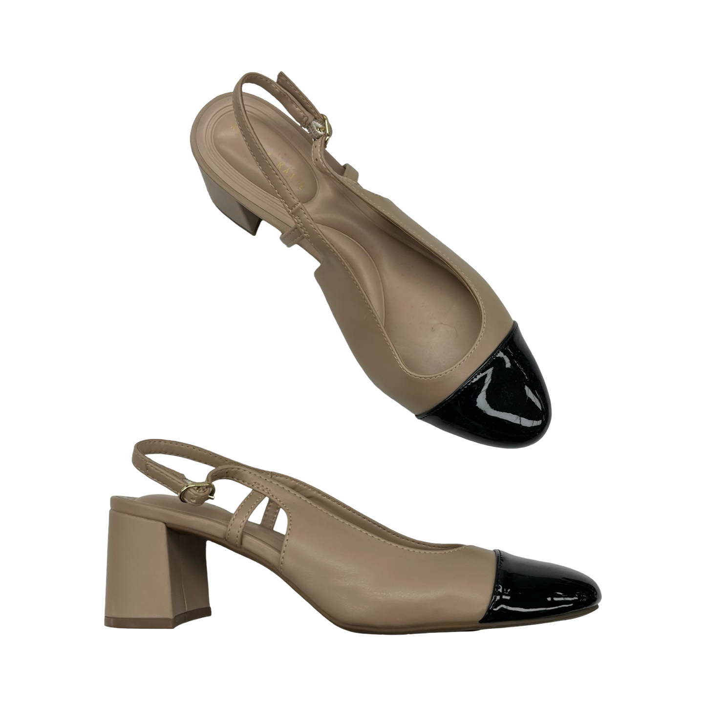 Shoes Heels Kitten By Kelly And Katie In Black & Tan, Size:7.5