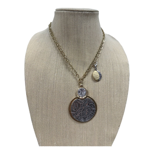 Necklace Pendant By Chicos In Gold & Silver