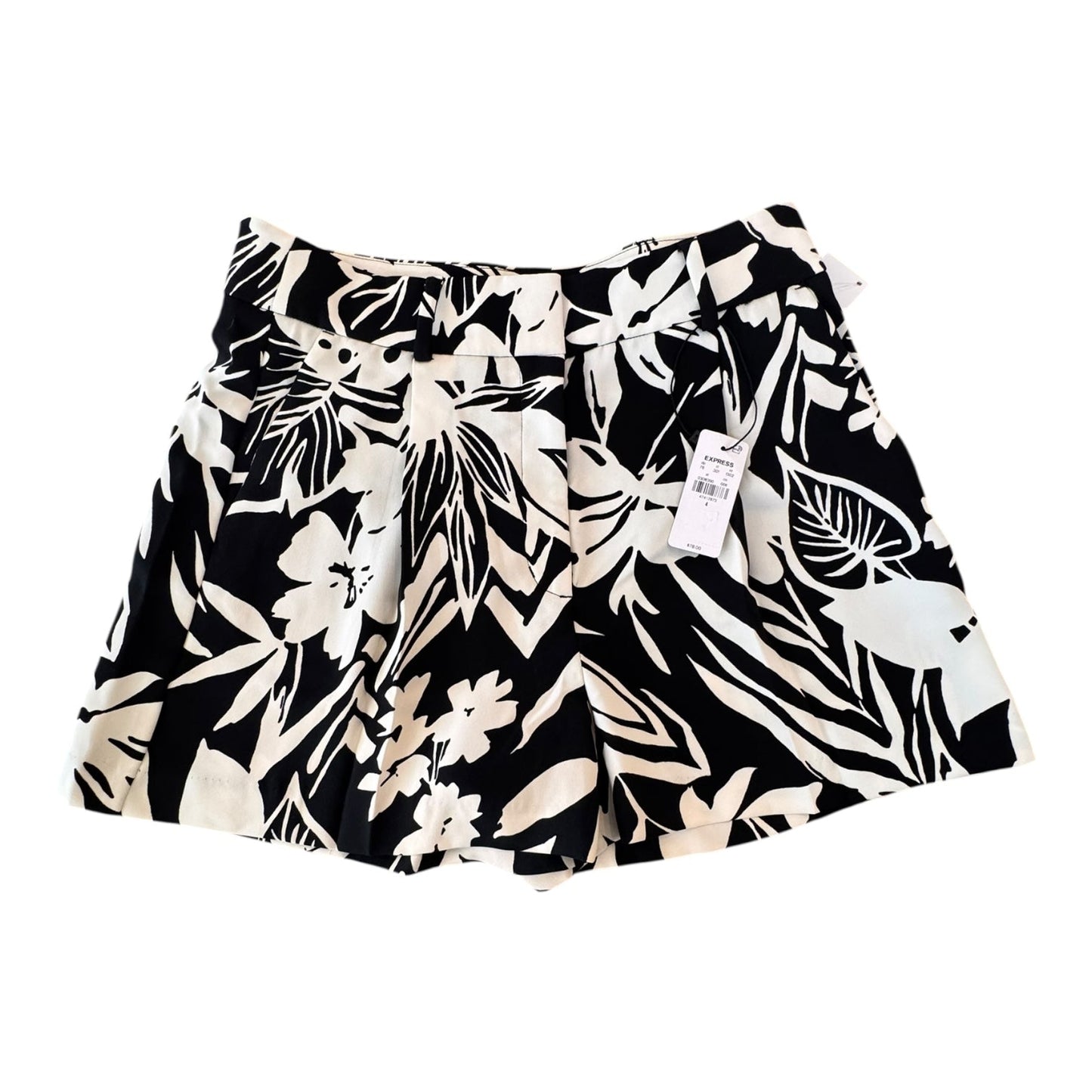 Shorts By Express In Black & White, Size:4