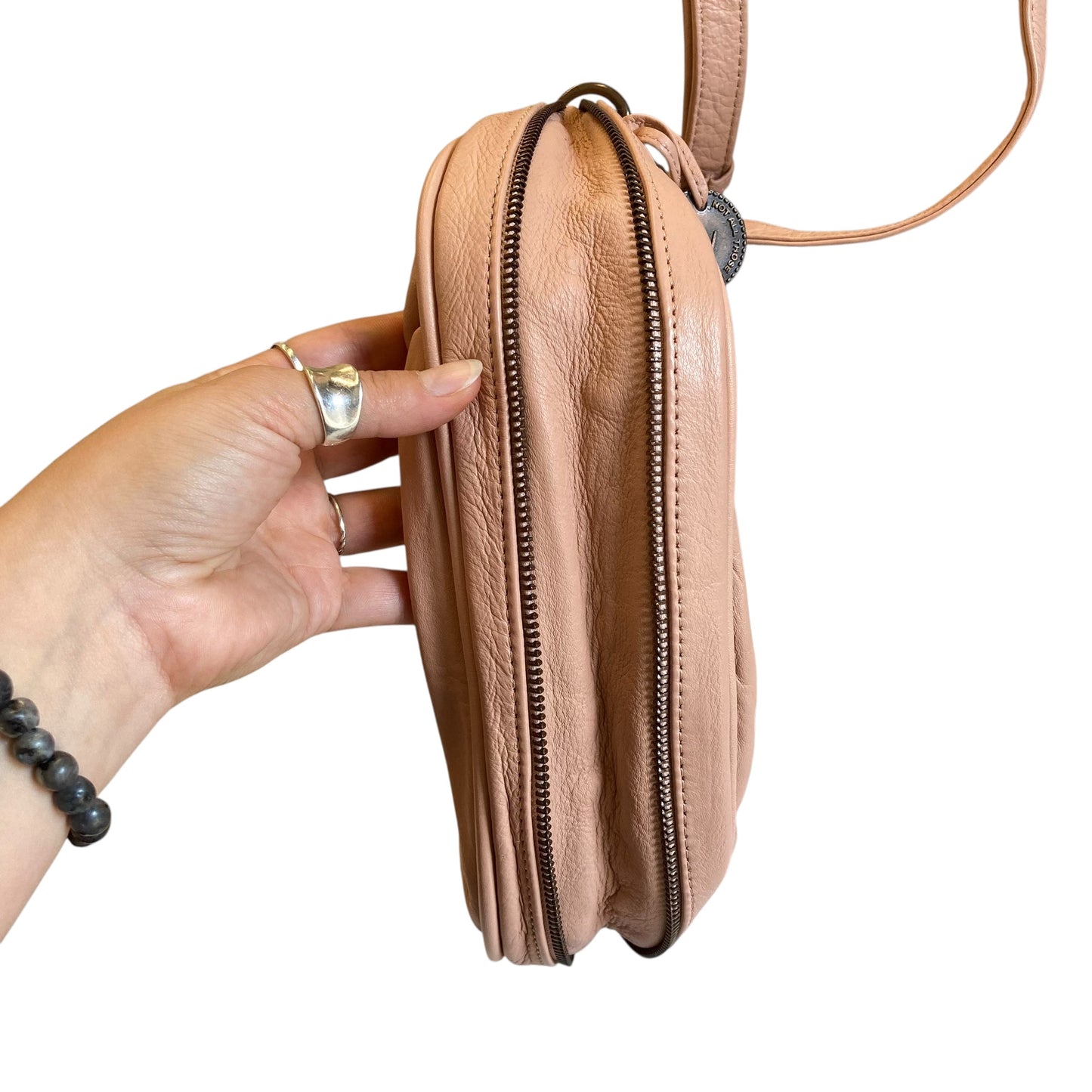 Crossbody Leather By Wanderers Travel Co. In Pink, Size:Small