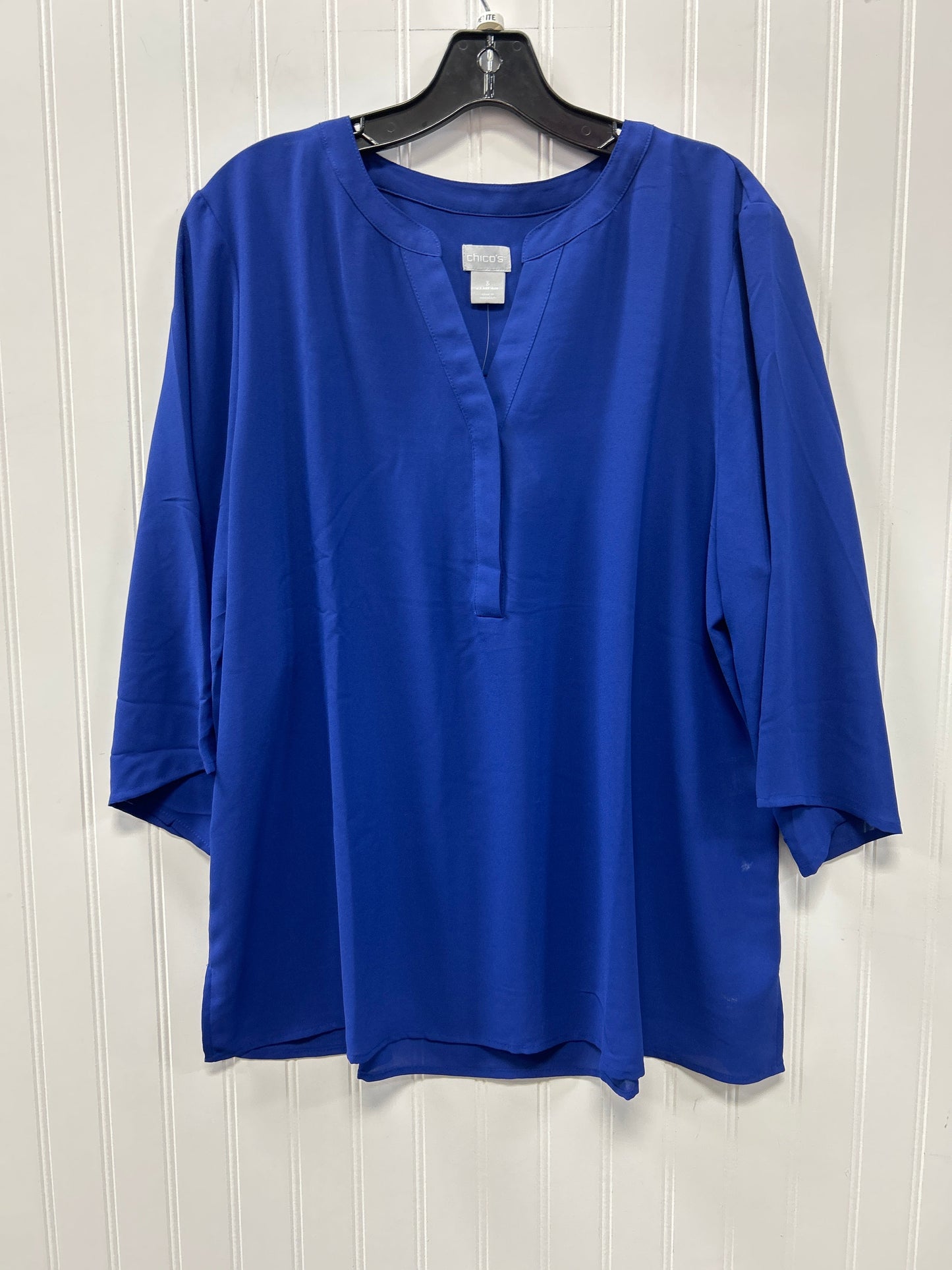 Blouse Ss By Chicos In Blue, Size:Xl