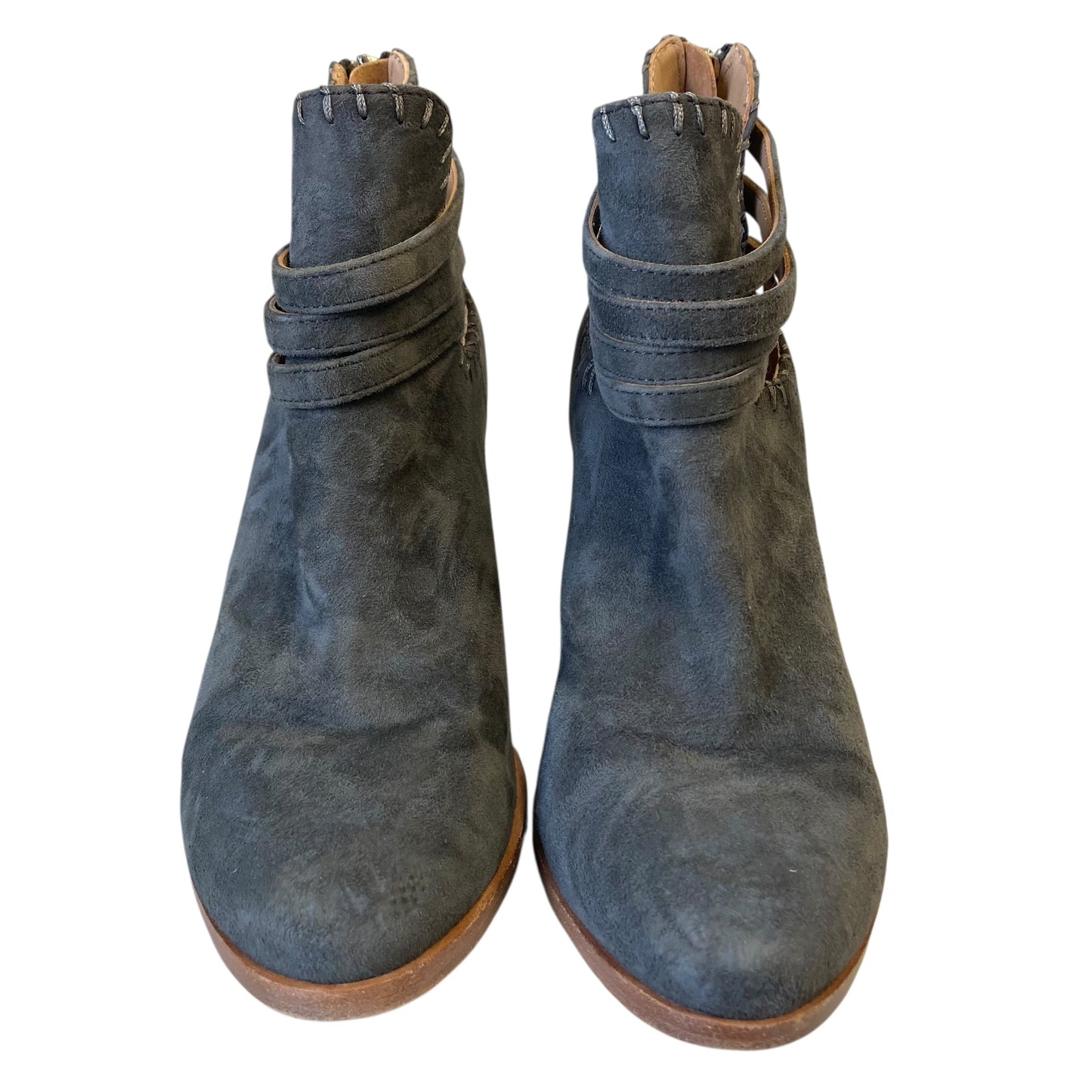 Boots Ankle Heels By Anthropologie In Grey, Size:6.5