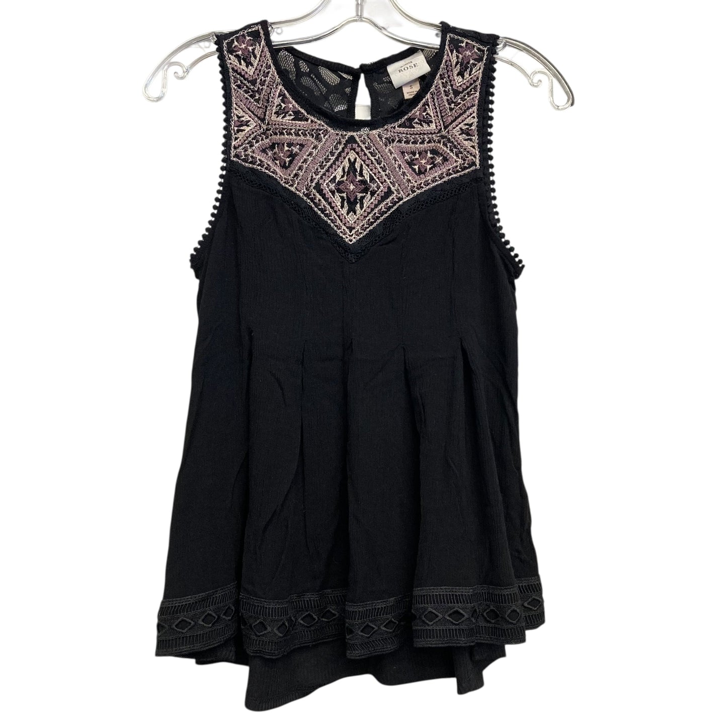 Top Sleeveless By Knox Rose In Black & Pink, Size:S