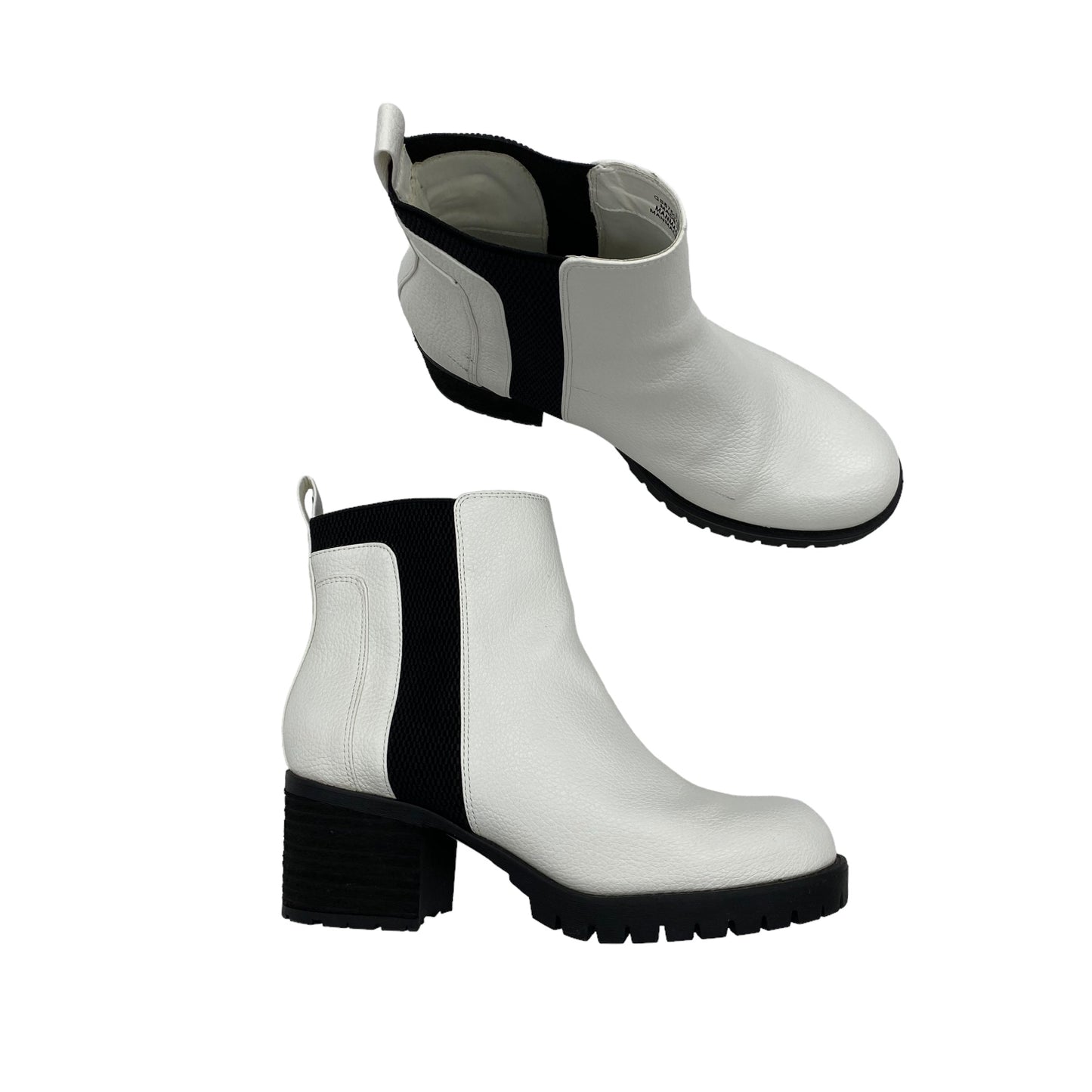 WHITE BOOTS ANKLE HEELS by MIA Size:8