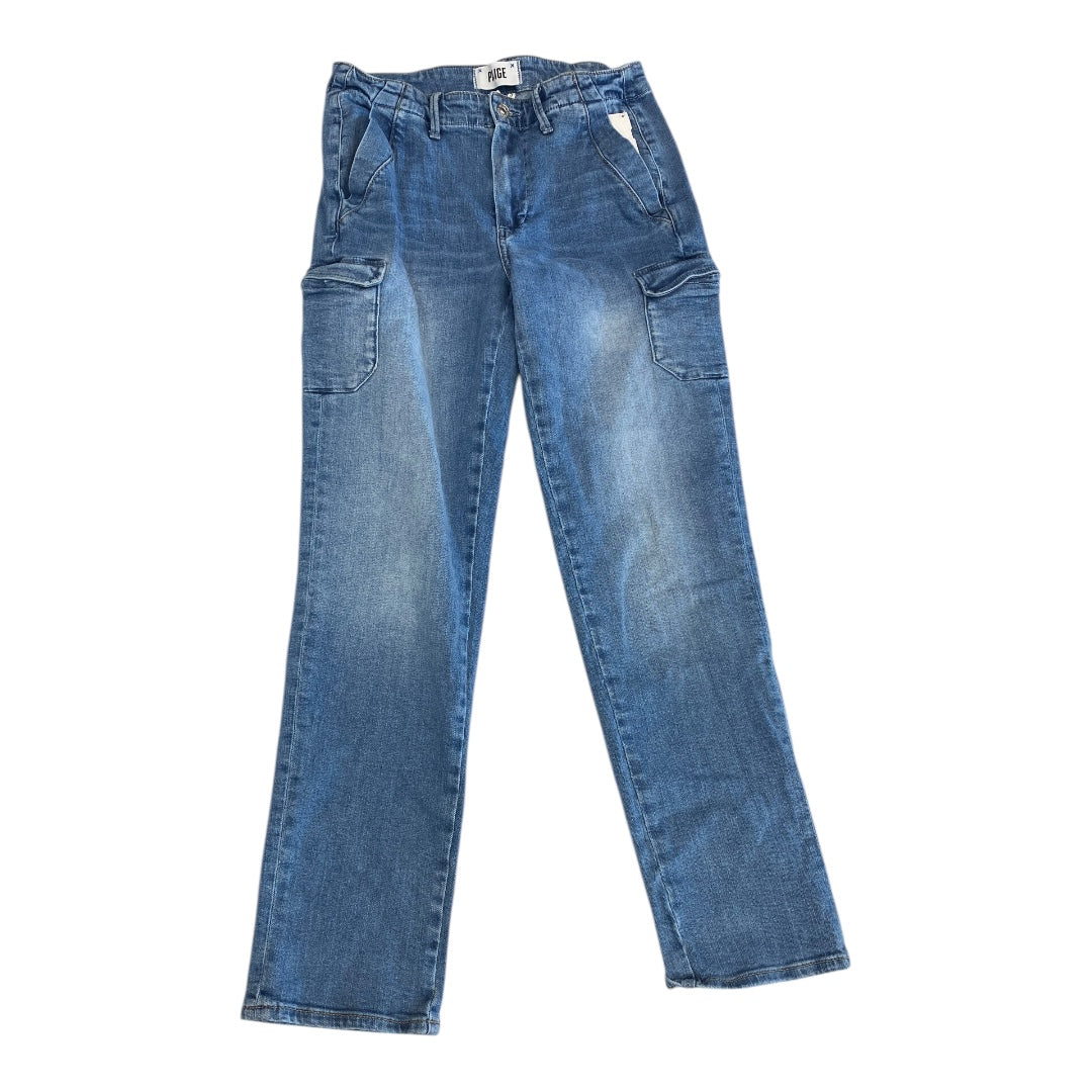Jeans Straight By Paige In Blue Denim, Size:6