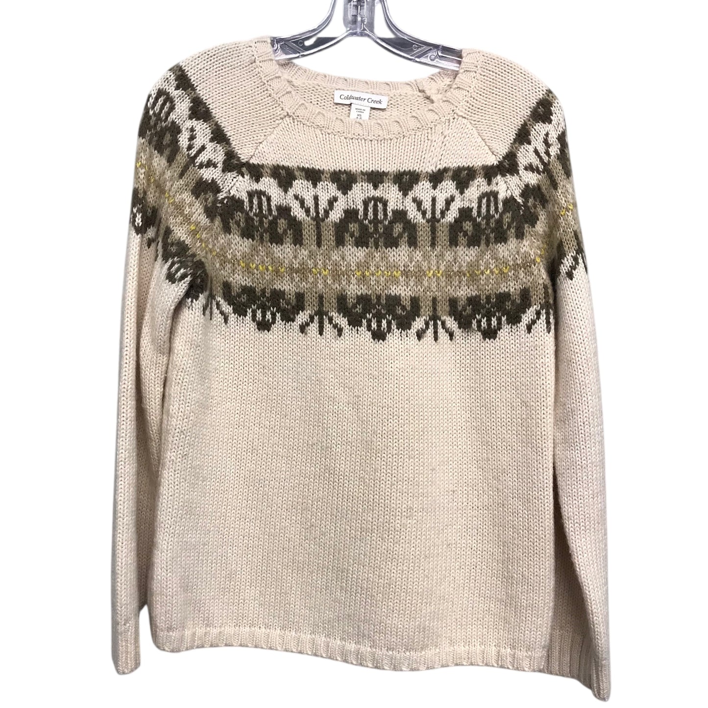 Sweater By Coldwater Creek In Cream, Size:Xs