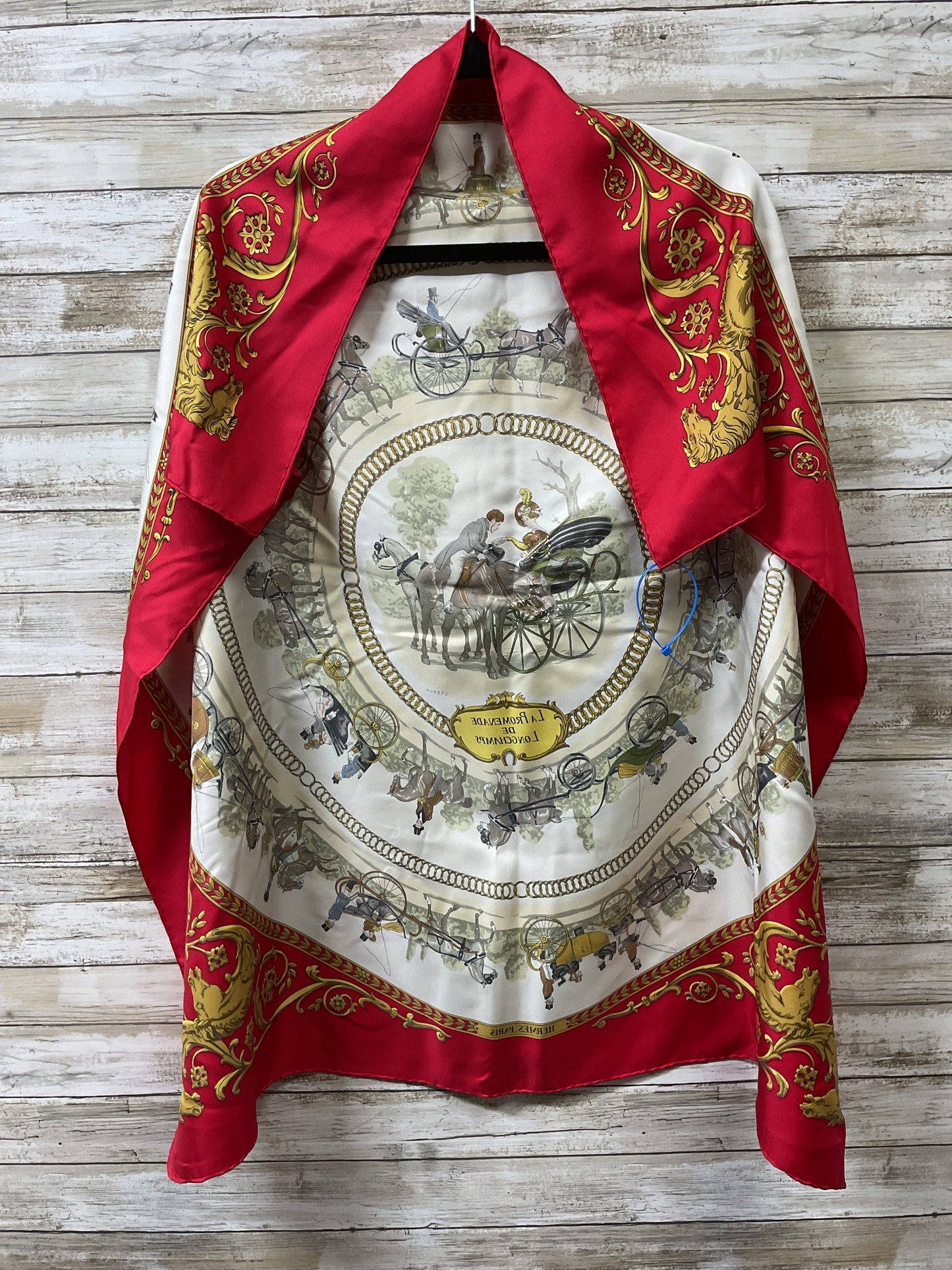 Scarf Luxury Designer By Hermes In Red & White