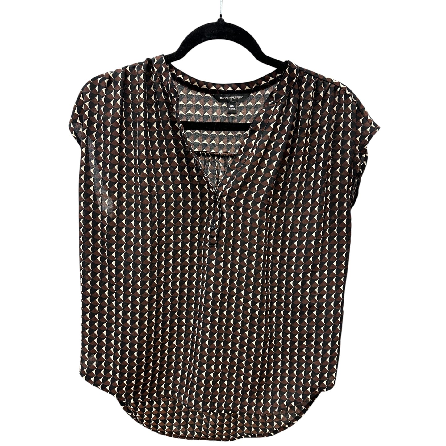 Blouse Sleeveless By Banana Republic In Black & Brown, Size:Xs