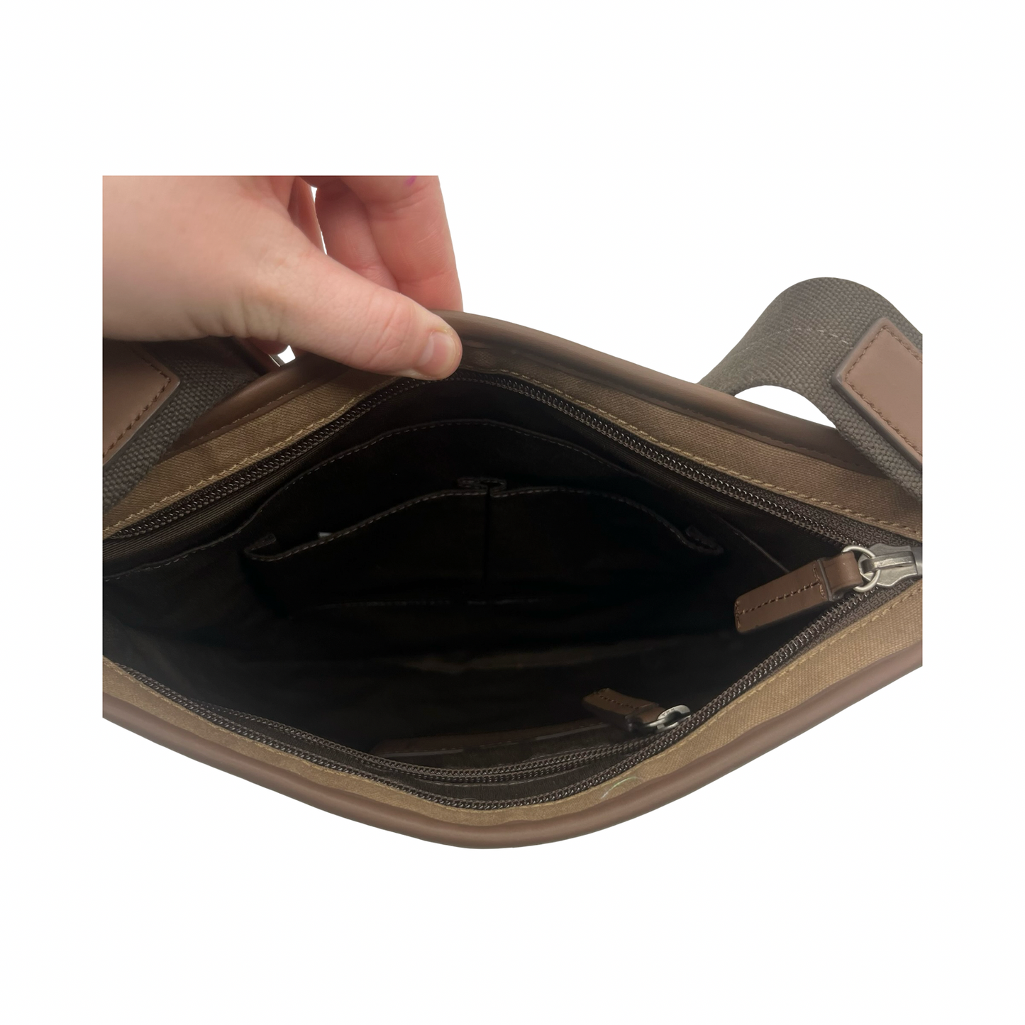 Crossbody Designer By Coach In Brown, Size:Medium