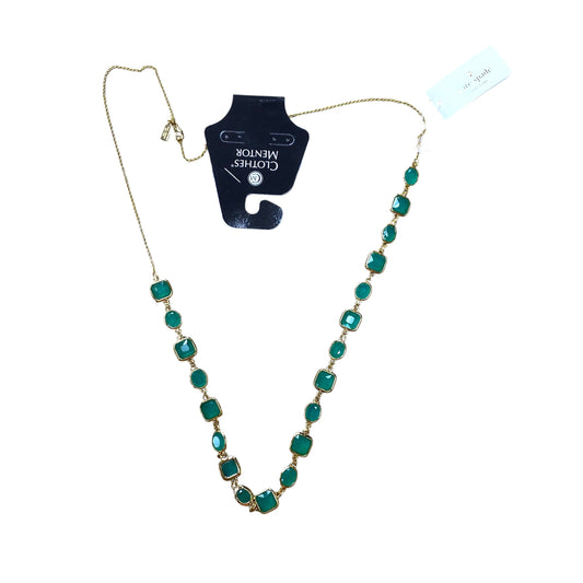Necklace Designer By Kate Spade In Gold & Green