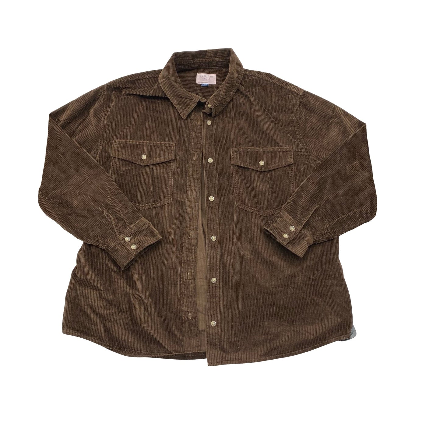 Jacket Shirt By American Eagle In Brown, Size:L