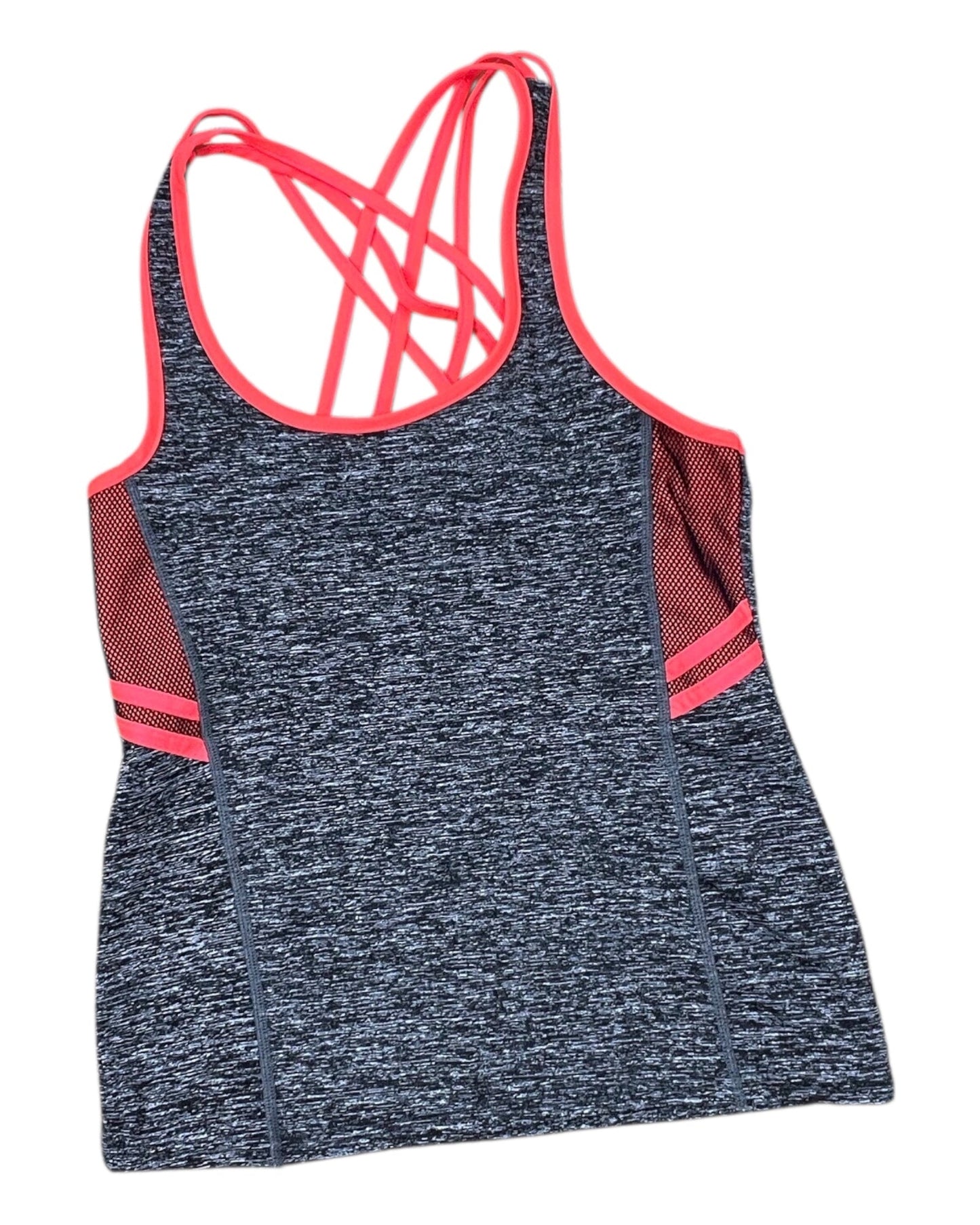 Athletic Tank Top By Clothes Mentor In Grey & Orange, Size:S