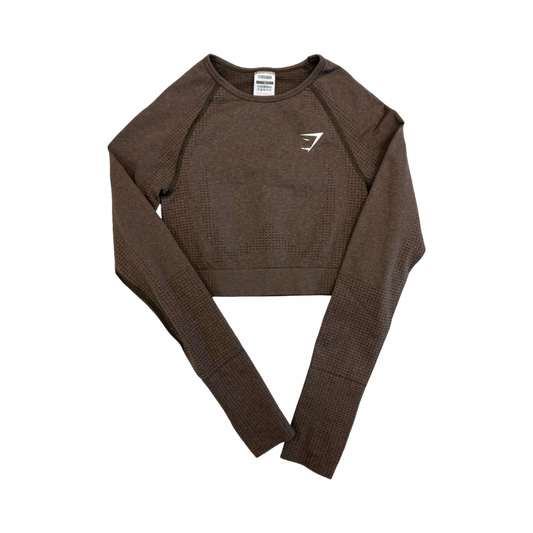 Athletic Top Ls Crewneck By Gym Shark In Brown, Size:S