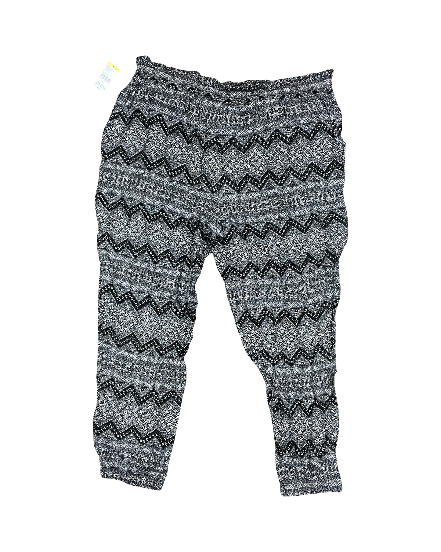 Pants Lounge By Simply Emma In Black & White, Size:2X